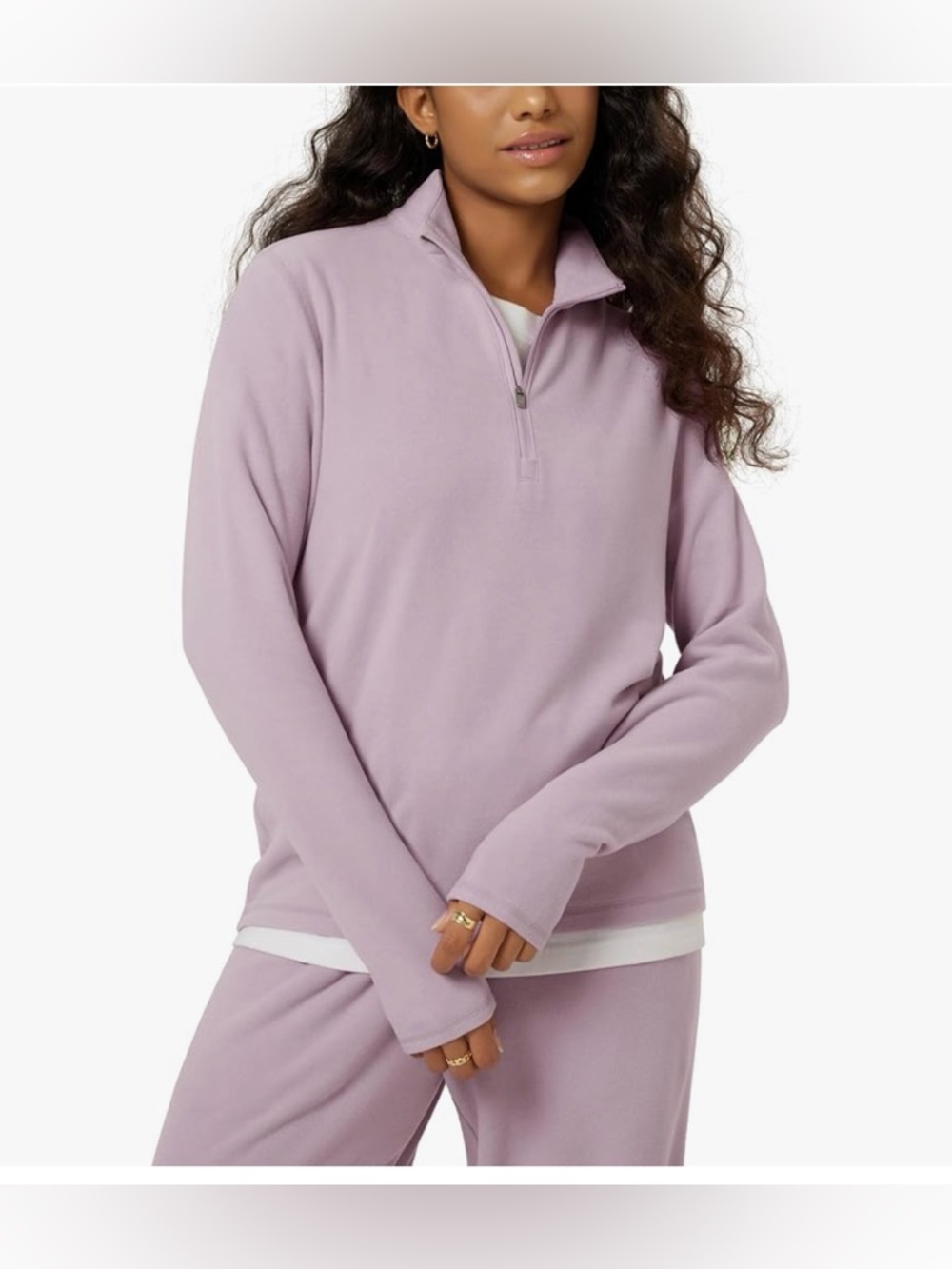 NWT Lavender Half-Zip Fleece Pullover-M